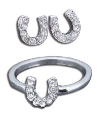 HorseGirl Inc - Horse shoe Ring and earring set for a girl