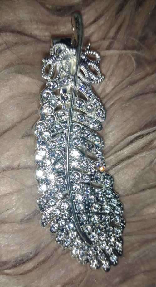 JT - Crystal Feather Hair Clip