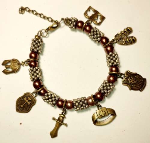 Rebel Faith - Armour of God Brass and bead handmade bracelet