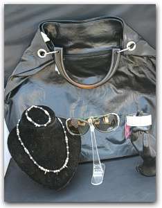 STUNNING GIFT SET!! Black Handbag, Necklace set, Diamante Sunglasses and watch