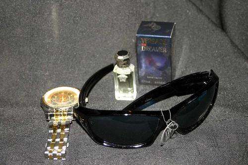 Mens Fashion Watch, sunglasses & 5 ml Versace THE DREAMER EDT 100% Authentic fragrance