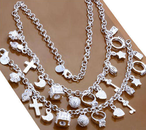 STERLING SILVER Charm Necklace & Bracelet