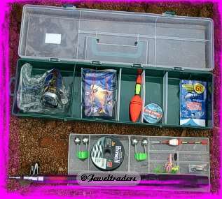 JT - Fishing Box with ROD & REEL & everything to fish