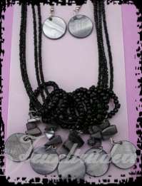 JT - Silver Mother of Pearl Necklace & Earring set