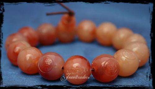 JT - **NEW!!** Peach Lucite Buddha Beads