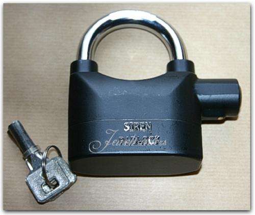 JT - 110decibel Alarm/Siren PadLock with hardened shackle