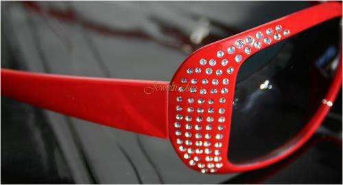 JT - "STUNNING" RED Diamante Detailed FASHION Sunglasses