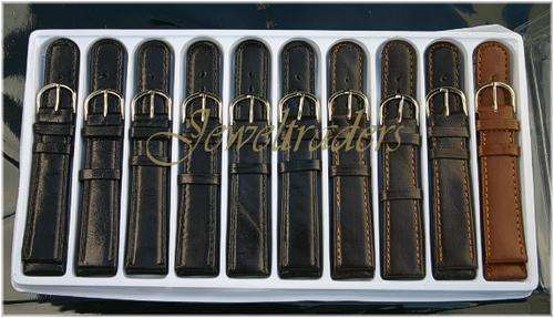 JT - Pack of 10 "GENUINE LEATHER" watch straps