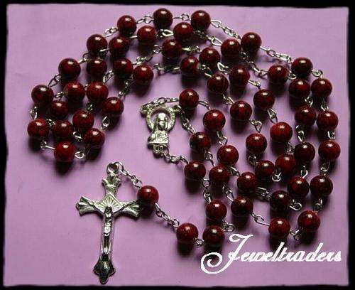 JT - Beautiful Red Stone Rosary Necklace