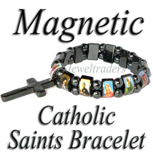 JT- MAGNETIC Healing Catholic Saints Bracelet WITH CROSS