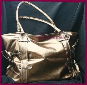 JT - ShinyGold/ Bronze Fashion Handbag PLUS FREE handbag hook