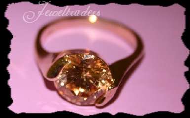 JT - 18ct Yellow Gold Plated with Champaign Crystal Size 17