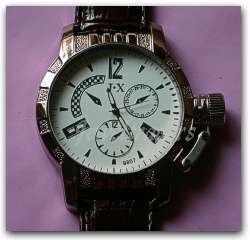 JT - Mens Large Faced J-X Rose & white Elegant Fashion Watch