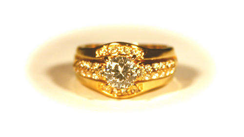 Lady Ice  - Baby Ice Diamante 9kt Gold Plated 2 band wedding Ring Set