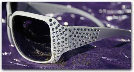 "STUNNING" White Diamante FASHION Sunglasses