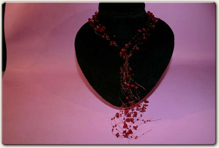Shimmering Red Thread Necklace (BACK IN STOCK)