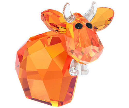 Swarovski Crystal Figurine MINI MO COW DEEP ORANGE Limited Edition 2015