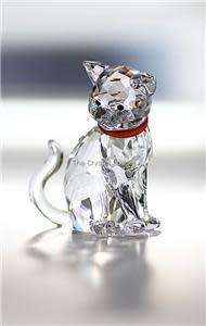 SWAROVSKI CRYSTAL CAT MOTHER SITTING RED COLLAR 1193526 BOXED RETIRED #