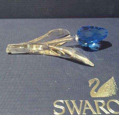 SWAROVSKI CRYSTAL FLOWER / LARGE BLUE TULEP/BOXED RARE RETIRED  #