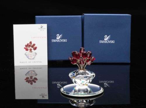 SWAROVSKI CRYSTAL Vase of Roses Jubilee Edition