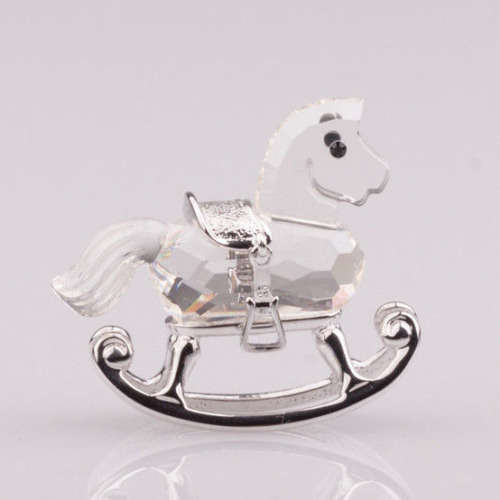 Swarovski Figurine Crystal Memories -Rocking Horse Rhodium