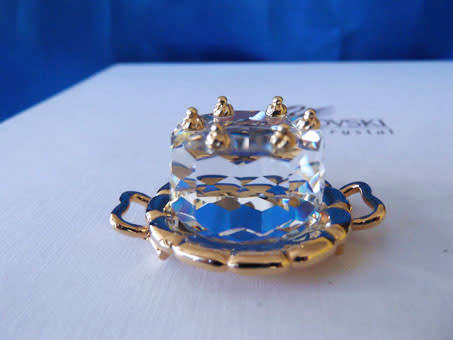 SWAROVSKI CRYSTAL MEMORIES MOMENTS Birthday Cake GOLD PLATED *