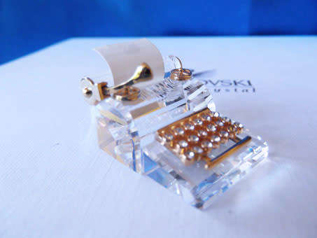 SWAROVSKI CRYSTAL MEMORIES MOMENTS Typewriter GOLD PLATED #