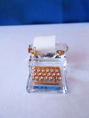 SWAROVSKI CRYSTAL MEMORIES MOMENTS Typewriter GOLD PLATED #