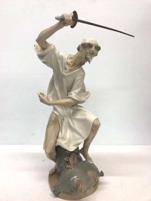 Lladro Porcelain Large Figurine #1343 `Wrath of Don Quixote`