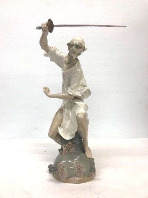 Lladro Porcelain Large Figurine #1343 `Wrath of Don Quixote`