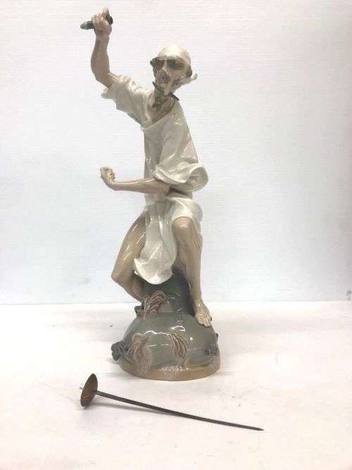 Lladro Porcelain Large Figurine #1343 `Wrath of Don Quixote`