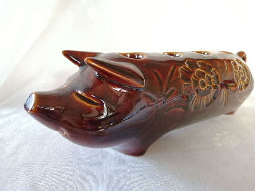 Vintage Beswick Mid Century Large Pottery Pig Candle Holder