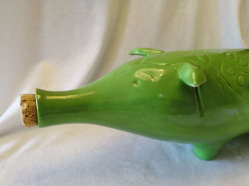 Vintage Rare Large Pottery Ken Ocora Pig Flask