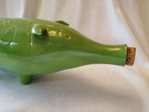 Vintage Rare Large Pottery Ken Ocora Pig Flask