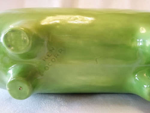 Vintage Rare Large Pottery Ken Ocora Pig Flask