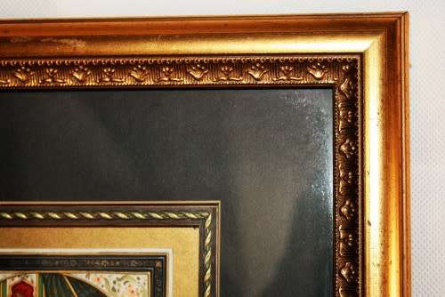 Mughal rare pair of genuine framed miniature paintings of Mughal Shah Jahan & Mumtaz Mahal