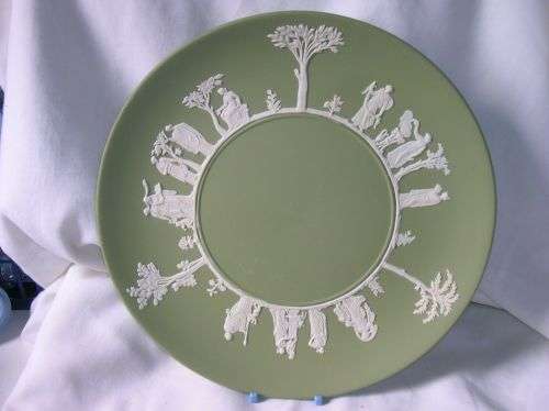 Vintage Wedgwood Jasper Green Large Display Plate  #