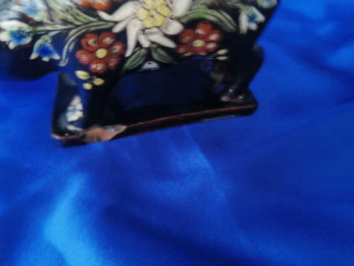 Rare Antique Majolica Thoune Thun Swiss Pottery Piggy Bank Pig