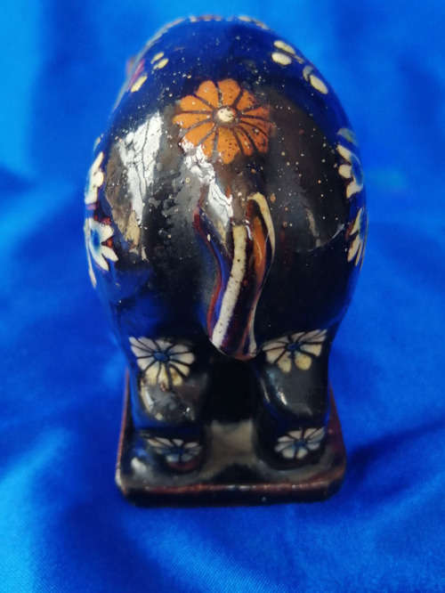 Rare Antique Majolica Thoune Thun Swiss Pottery Piggy Bank Pig