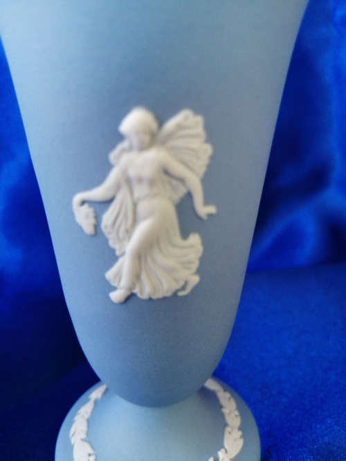 Vintage Wedgwood Jasper Blue Vase  #