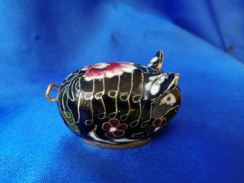Unusual Cloisonne Pig #