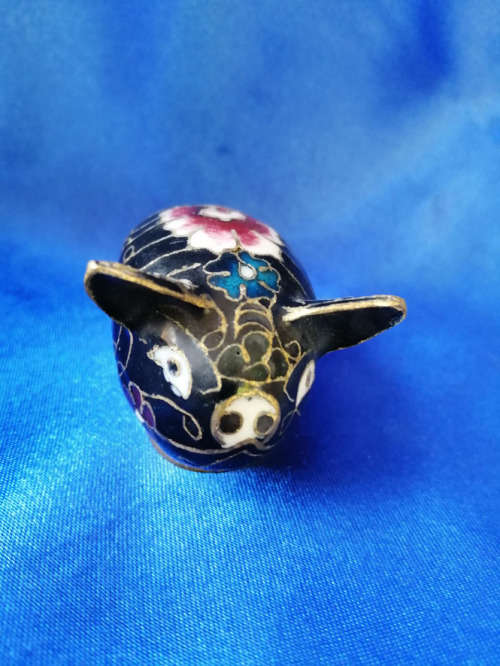 Unusual Cloisonne Pig #
