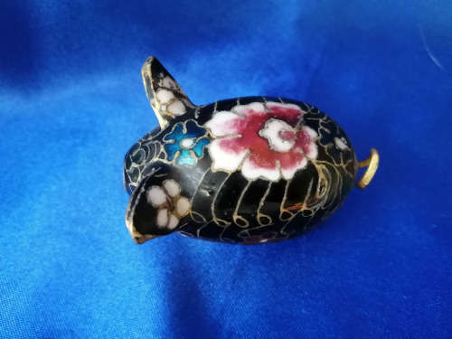Unusual Cloisonne Pig #