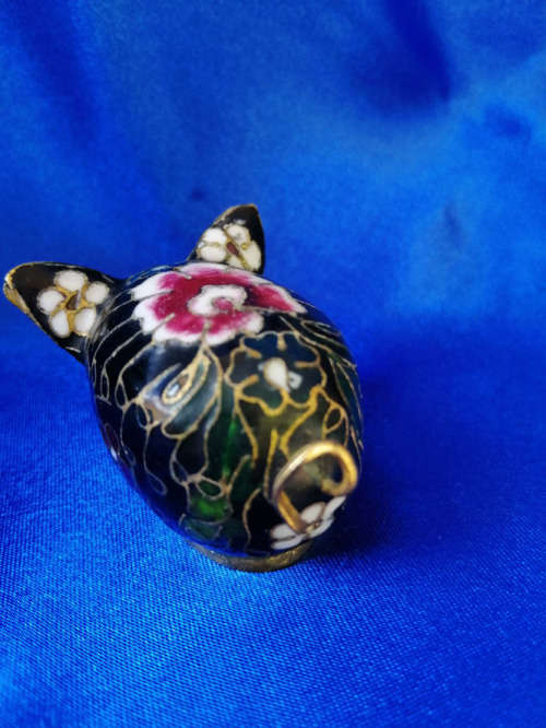 Unusual Cloisonne Pig #