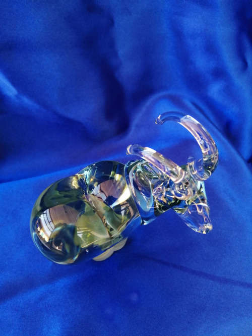 Ngwenya Recycled Glass Swaziland Handmade Ibex Figurine - Paperweight *