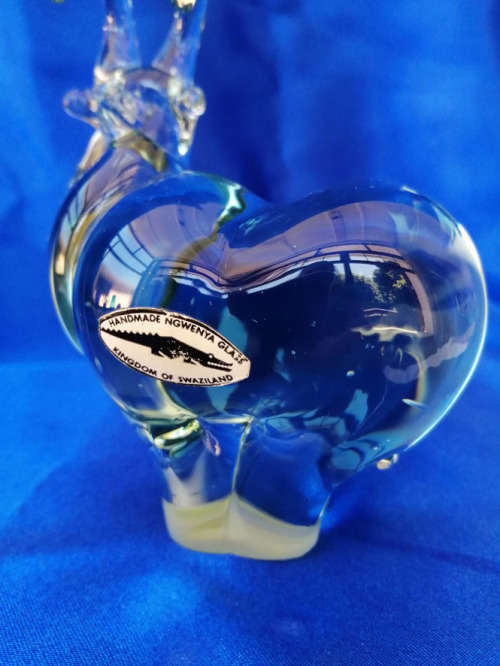Ngwenya Recycled Glass Swaziland Handmade Ibex Figurine - Paperweight *