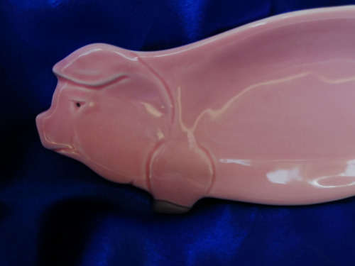 Vintage Ceramic Pink Pig Spoon Rest