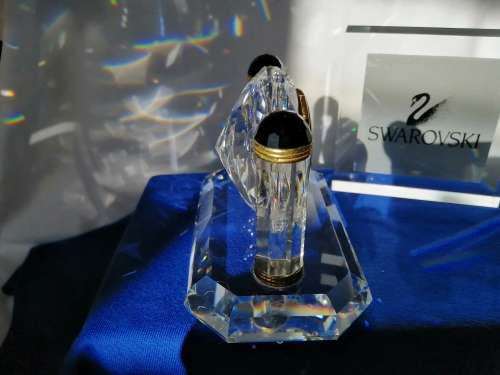 Swarovski - Desk Clock - Swarovski - Watch W/ Swarovski Silver Crystal  *