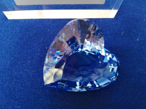 Swarovski Silver Crystal Retired  Blue Heart Boxed  #