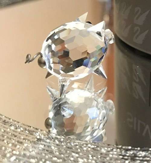 SWAROVSKI SILVER CRYSTAL ANIMAL MINI PIG  *